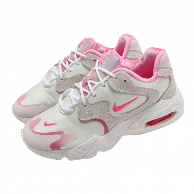 nike air max 2x trainers in white and pink