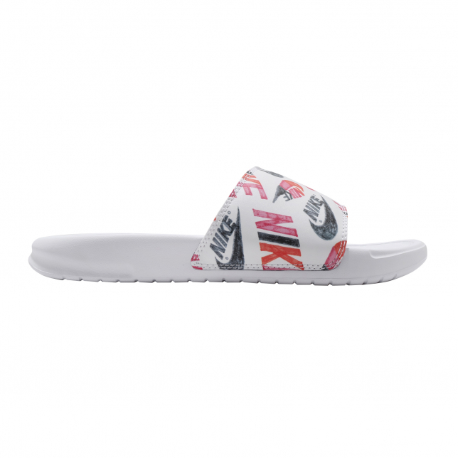 Nike WMNS Benassi JDI Print White Black Lotus Pink 618919119