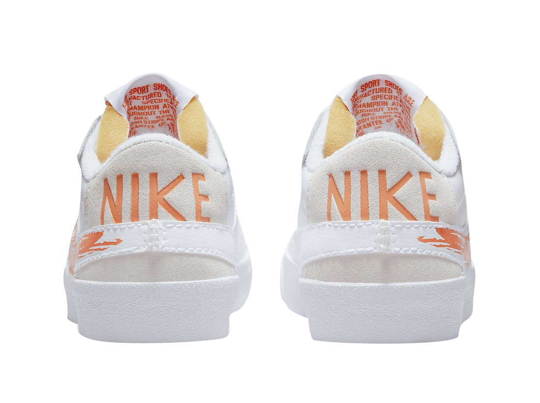 Nike WMNS Blazer Low Jumbo Scribble Swoosh White Orange