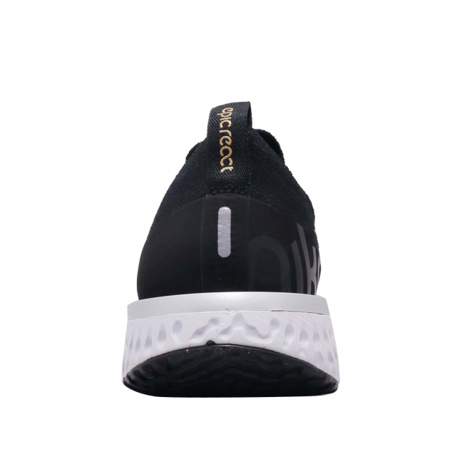 Nike WMNS Epic React Flyknit Black Metallic Gold AQ0070013