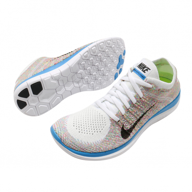 Nike WMNS Free Flyknit 4.0 White Black Photo Blue