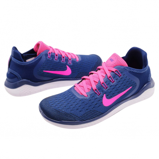 Nike WMNS Free RN 2018 Deep Royal Blue Pink Blast 942837403