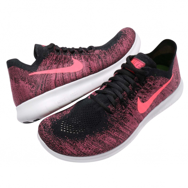 Nike WMNS Free RN Flyknit 2017 Black Solar Red