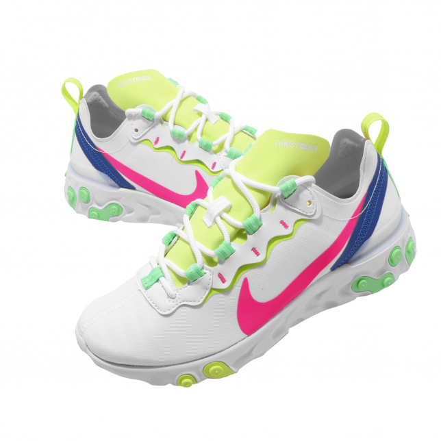 Nike WMNS React Element 55 White Hyper Pink Volt CU3011161