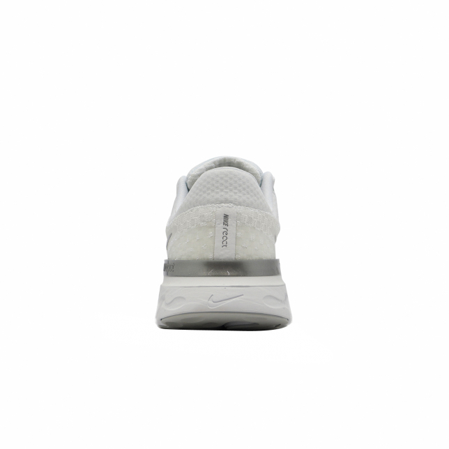 Nike WMNS React Infinity Run Flyknit 3 White Metallic Silver - May 2022 - DD3024101