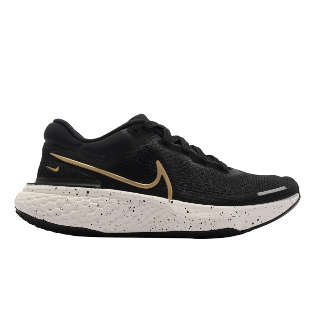 Nike WMNS ZoomX Invincible Run Flyknit Black Metallic Gold