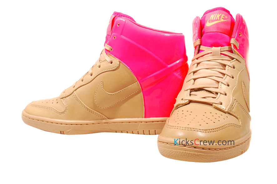 Nike Women's Dunk Sky Hi VT QS - Vachetta Tan / Pink Flash 611908202
