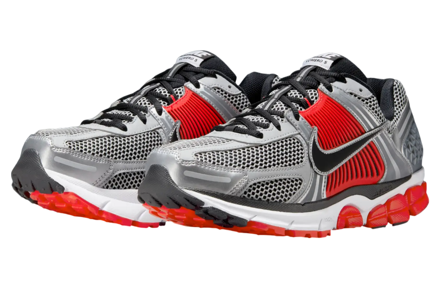 Nike Zoom Vomero 5 Metallic Silver / Bright Crimson