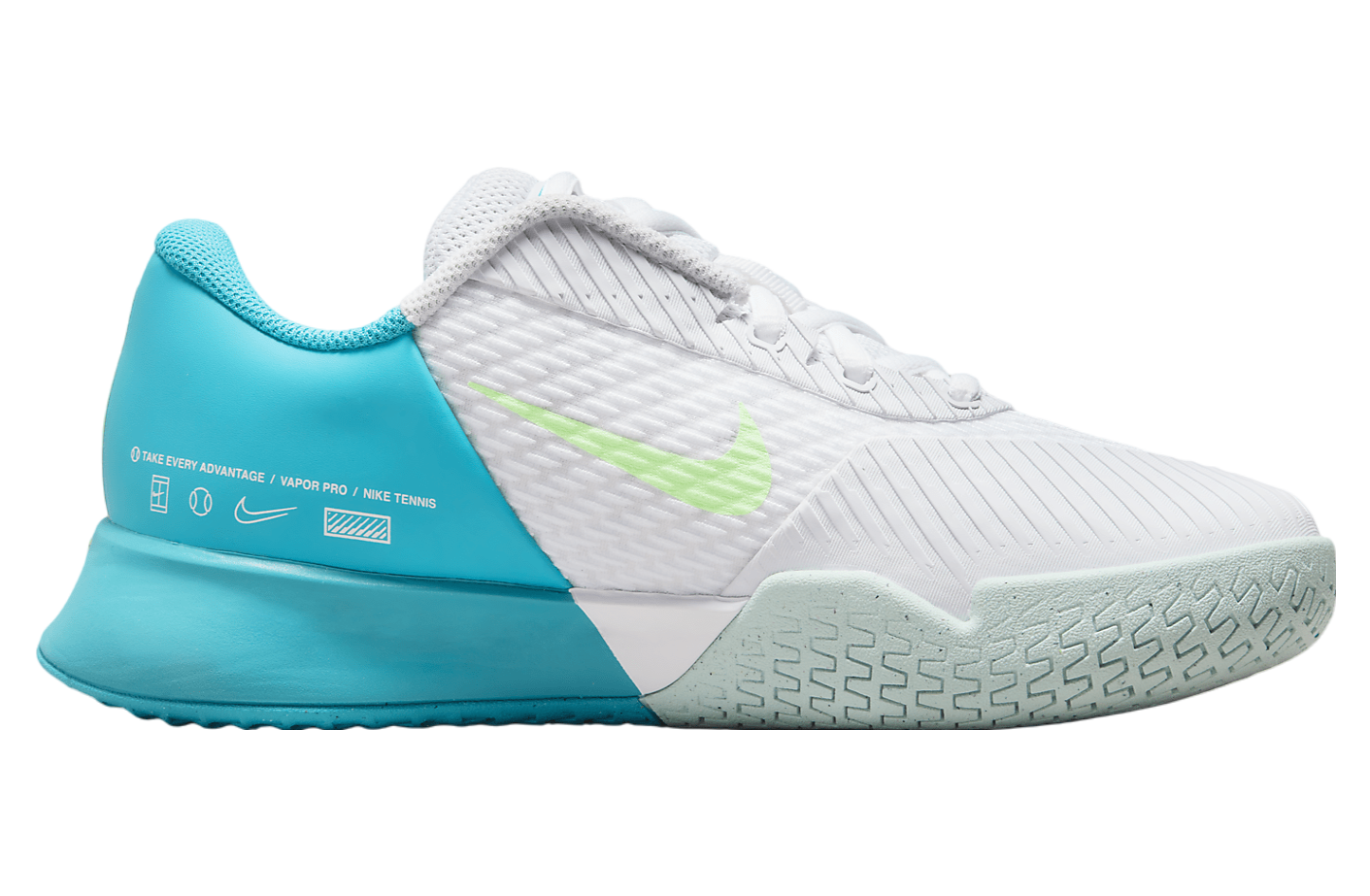 Nikecourt Air Zoom Vapor Pro 2 WMNS White / Teal Nebula (Hard Court)