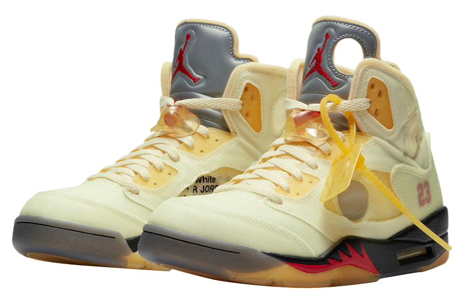 SALE Off-White × Nike Air Jordan 5 Jordan 5 SP x Off-White Mid Sail - DH8565-100 | eBay