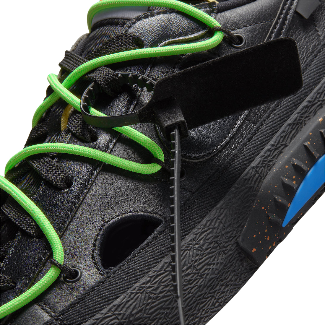 Off-White x Nike Blazer Low Black Electro Green DH7863-001