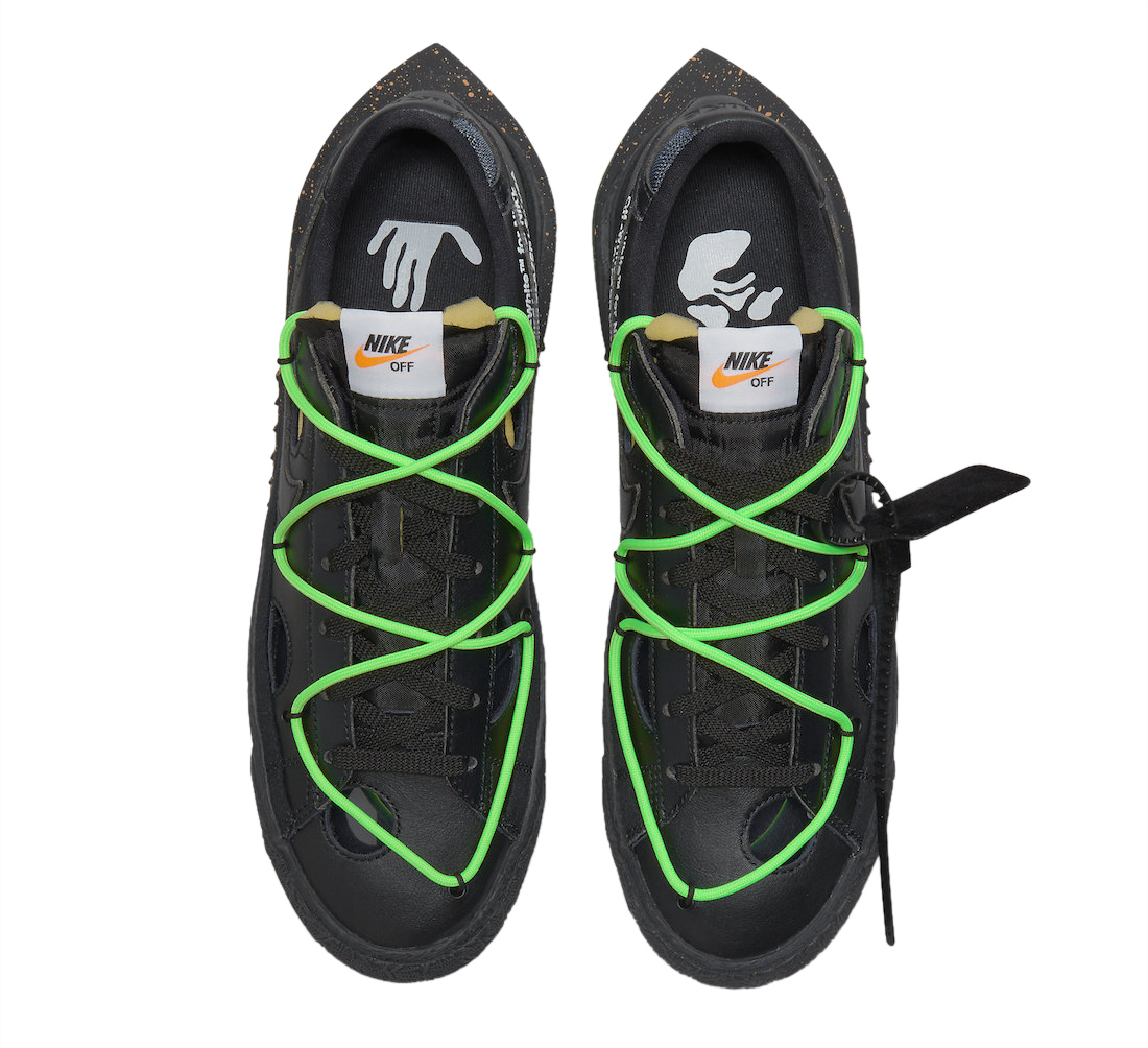 Off-White x Nike Blazer Low Black Electro Green DH7863-001