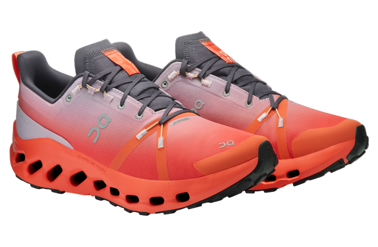 On Cloudsurfer Trail Waterproof Mauve / Flame