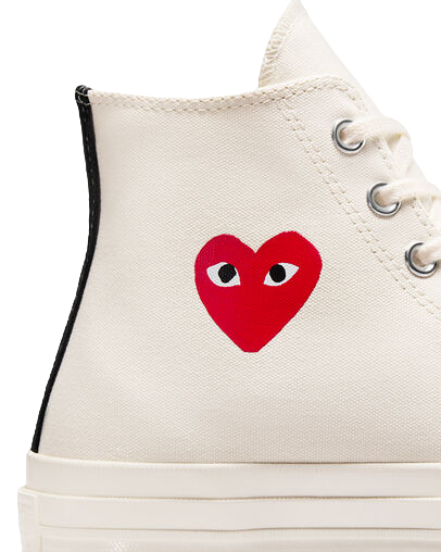 PLAY Comme des Garçons Single Heart Chuck 70 Milk