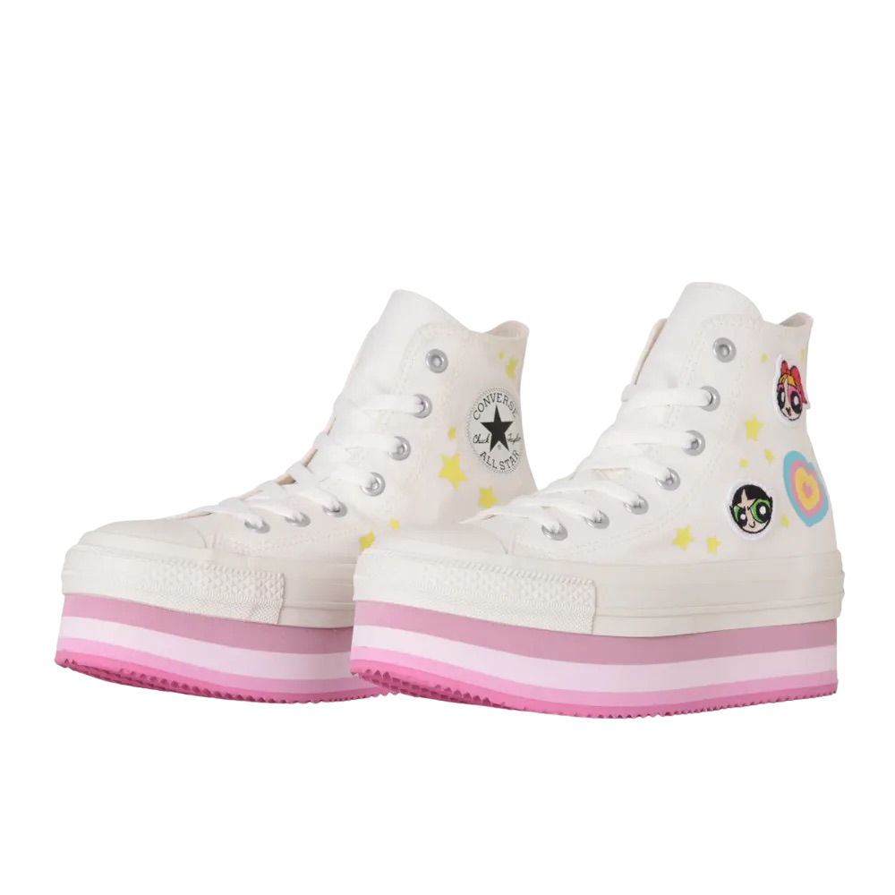 Powerpuff Girls x Converse All Star Chunky Line Hi White