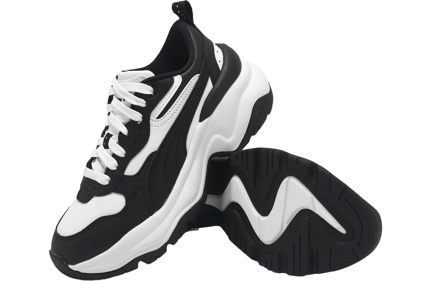 国内配送 PUMA CILIA WEDGE SANDAL BLACK /WHITE Puma Cilia Wedge - Kunstler Sports LTD