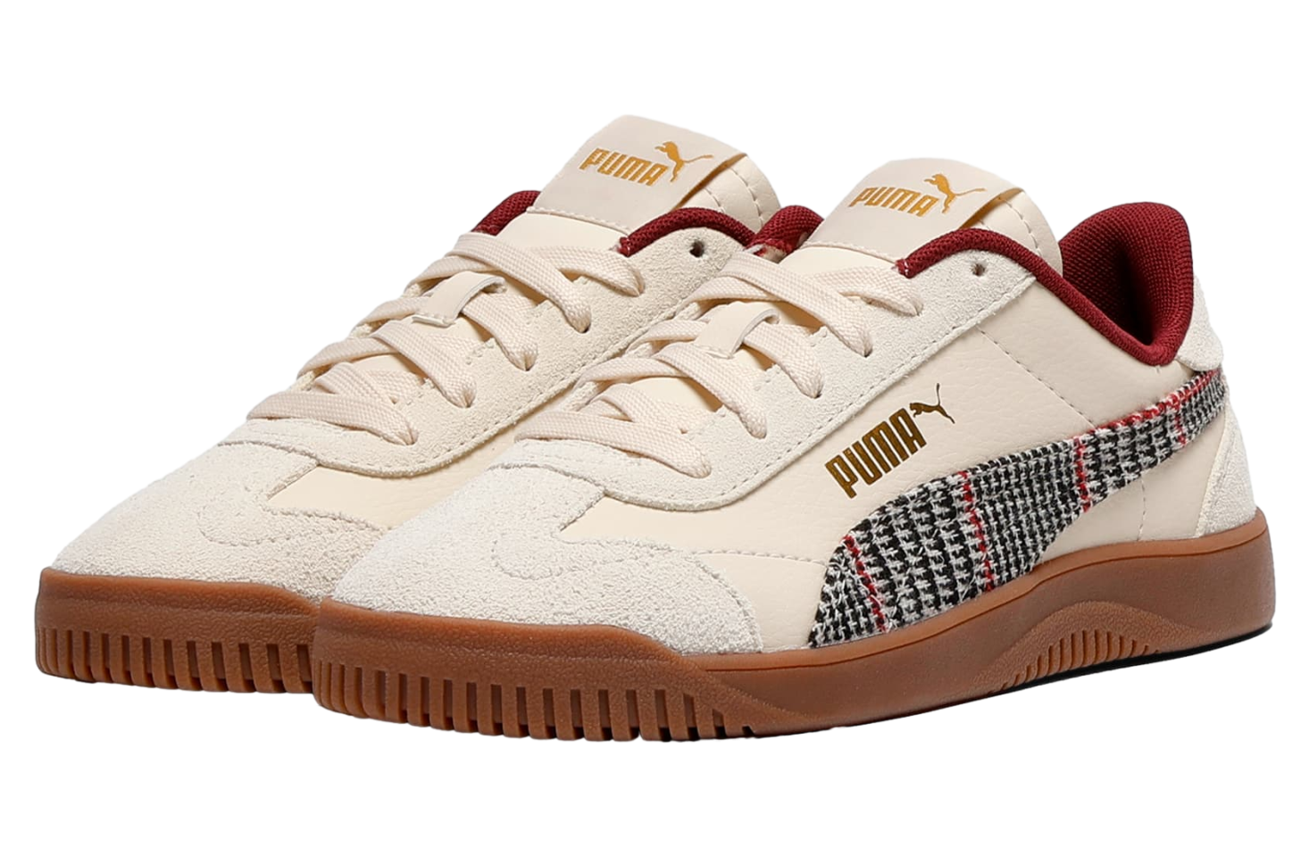 Puma Club 5v5 Plaid GS Alpine Snow / Gold