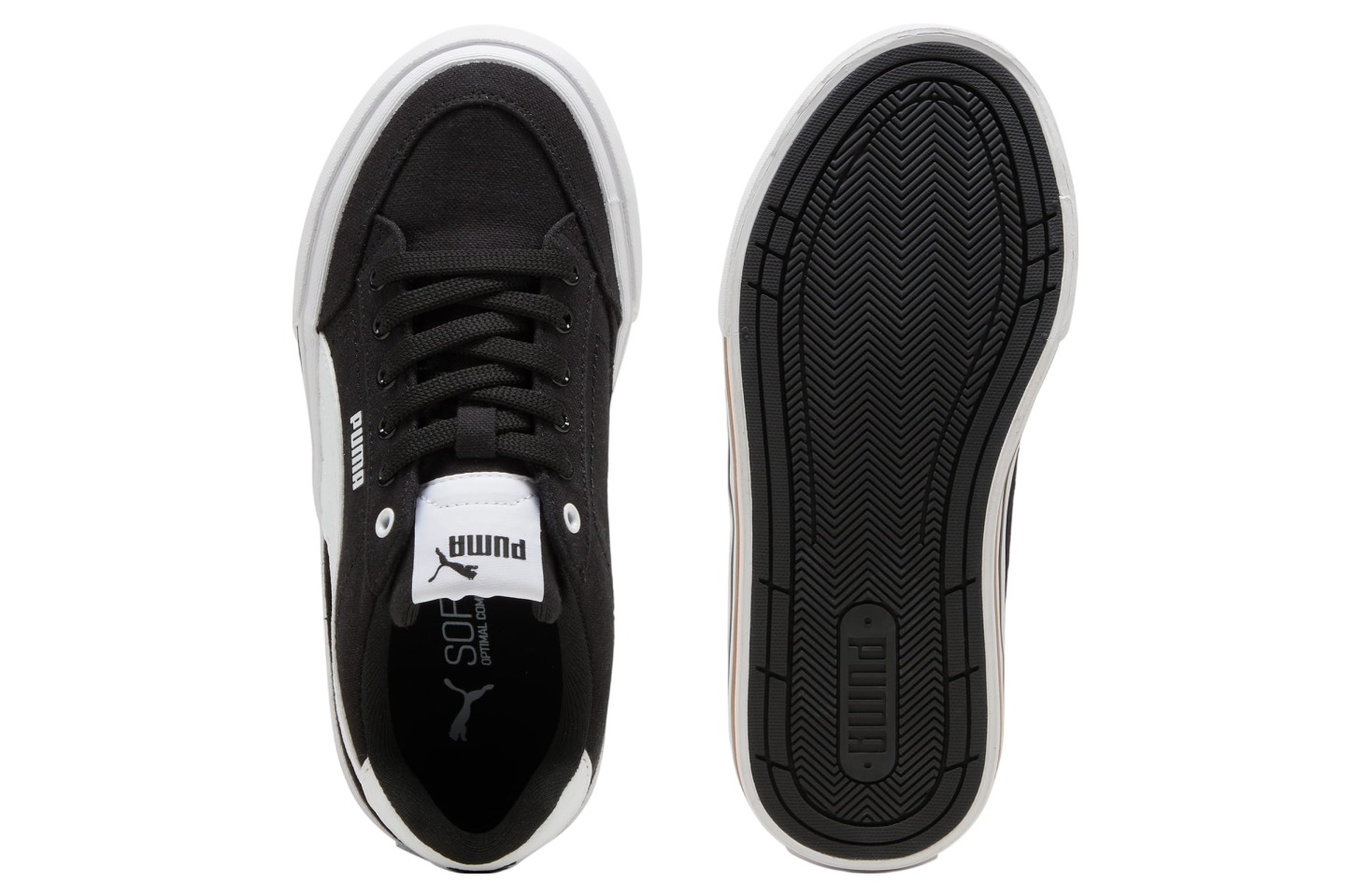 Puma Court Classic Vulcanized Formstrip Big Kids Black / White