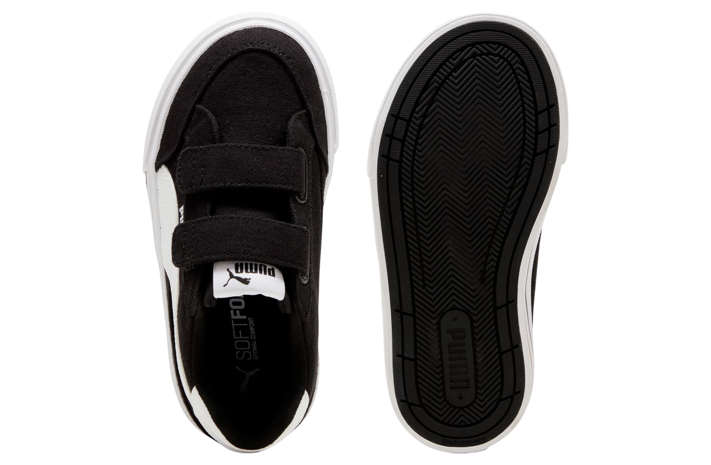 Puma Court Classic Vulcanized Formstrip Little Kids Black / White