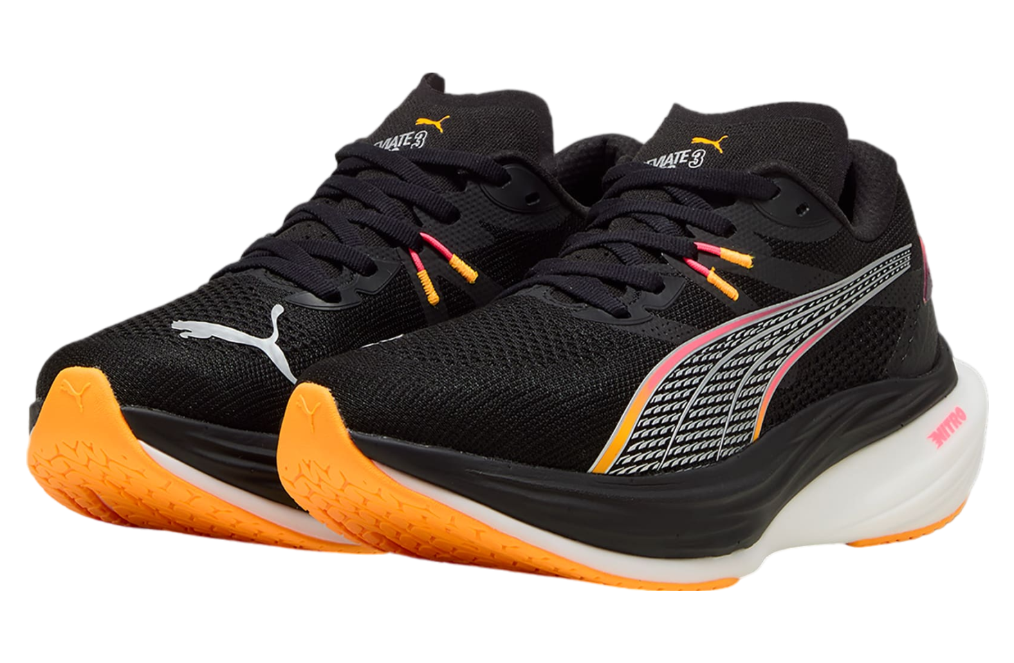 Puma Deviate Nitro 3 Wide Black / Sunset Glow