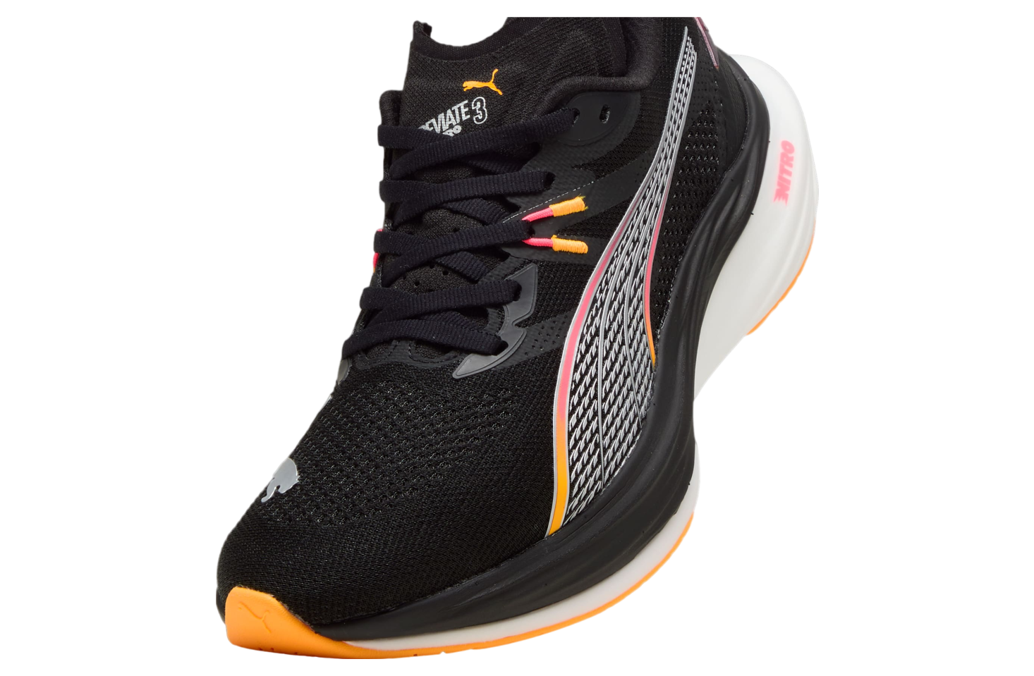 Puma Deviate Nitro 3 Wide Black / Sunset Glow