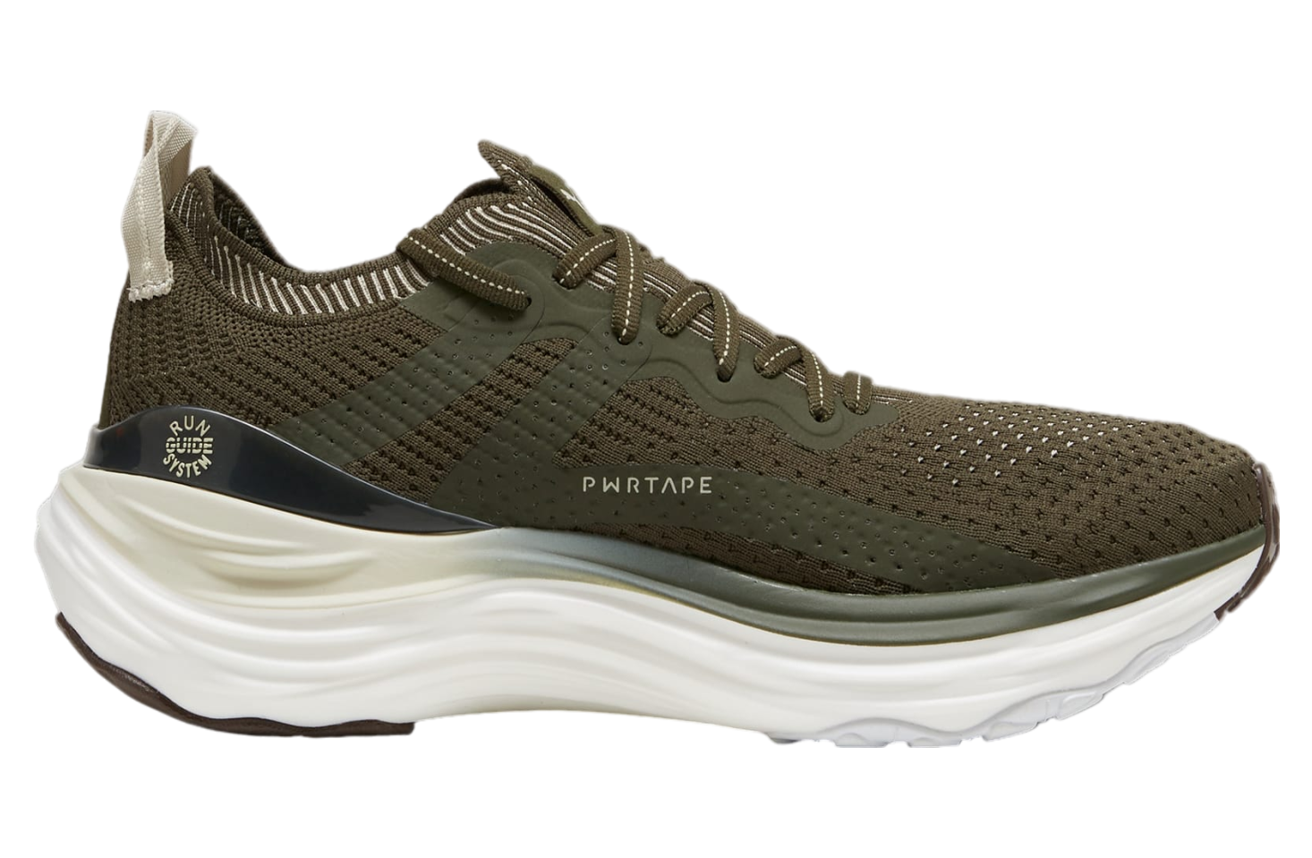 Puma Foreverrun Nitro Knit Dark Olive / White