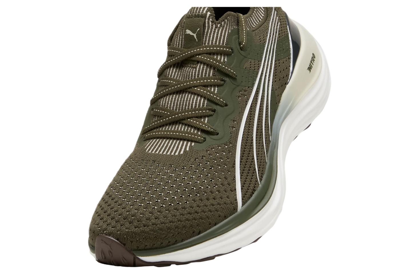 Puma Foreverrun Nitro Knit Dark Olive / White