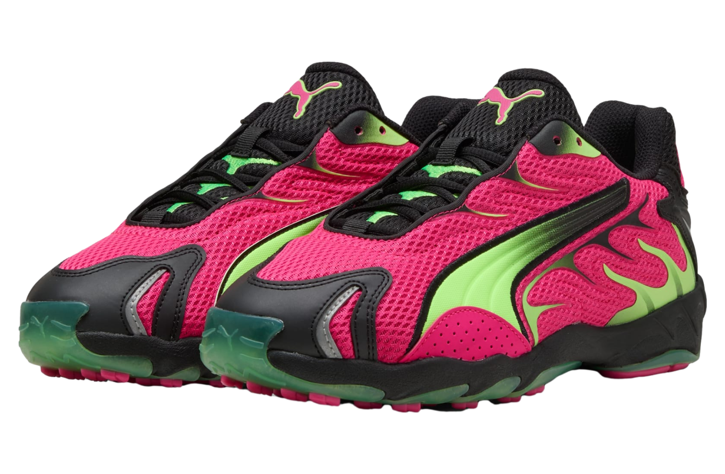 Puma Inhale Fluro Pink Pes / Green Glare