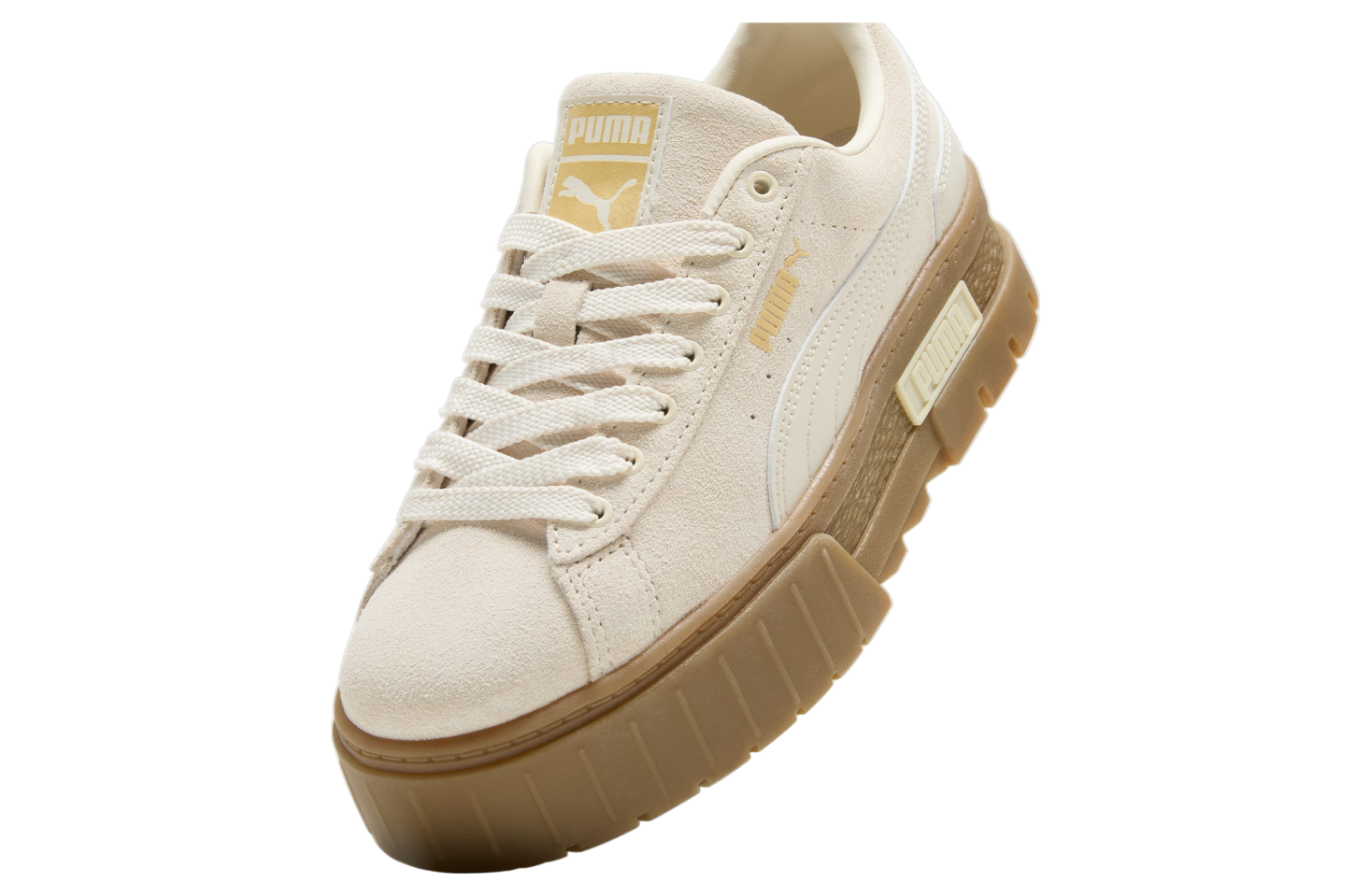 Puma Mayze Brushed Suede WMNS Alpine Snow / Gold