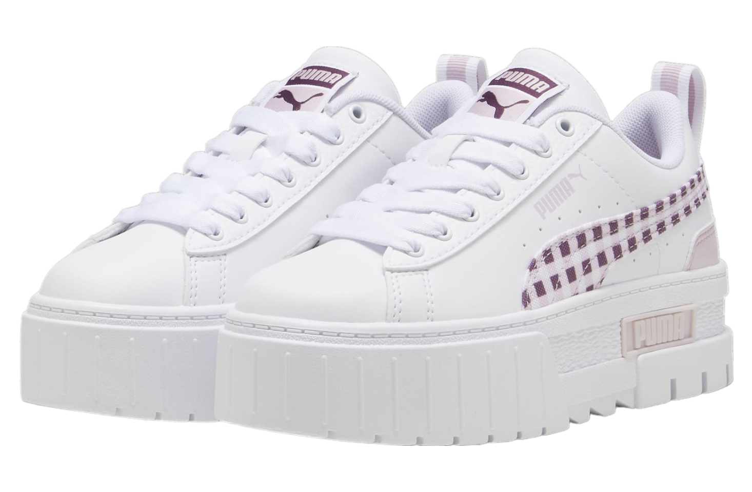 Puma Mayze Gingham Cozy GS White / Grape Mist