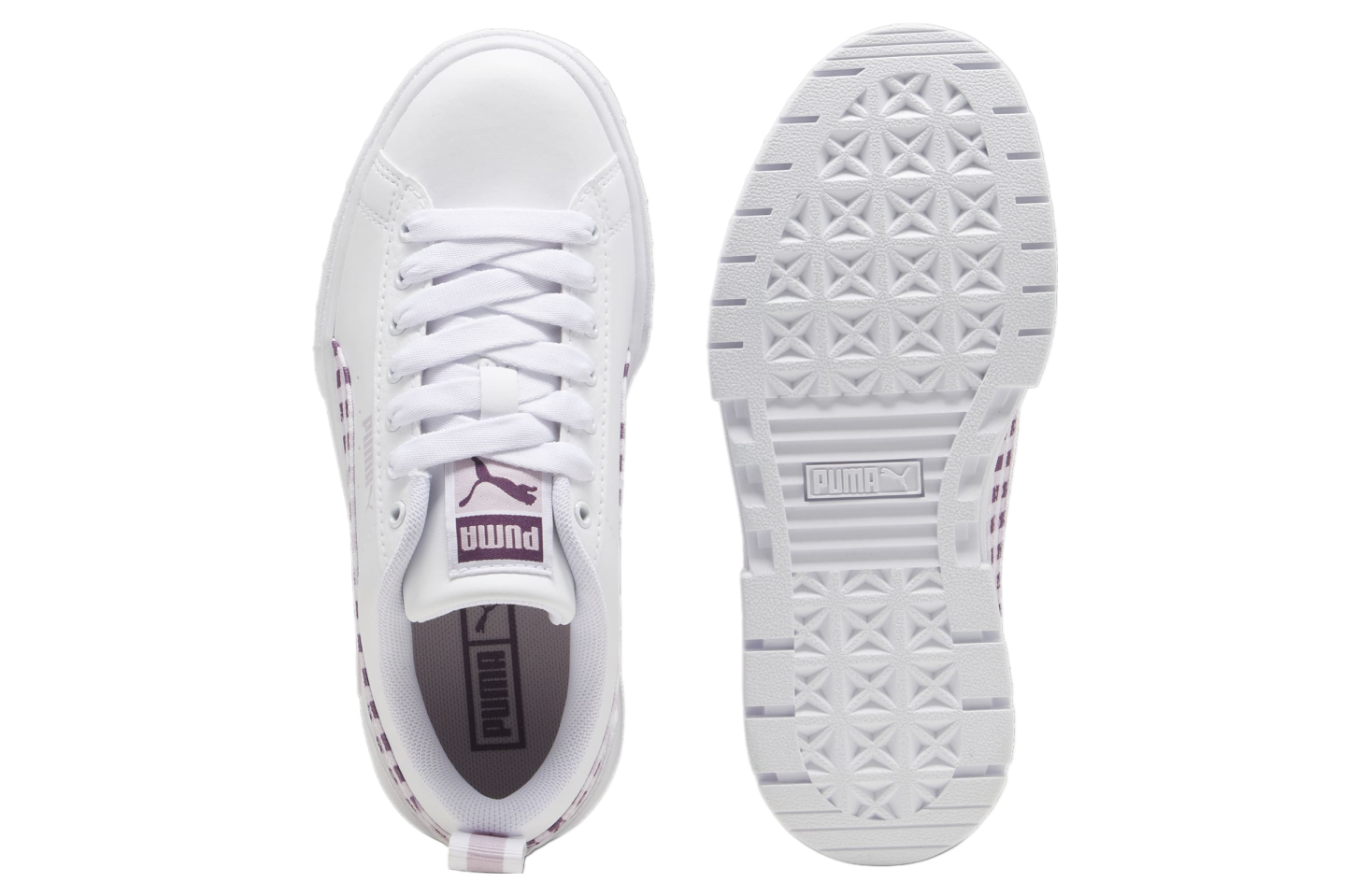 Puma Mayze Gingham Cozy GS White / Grape Mist