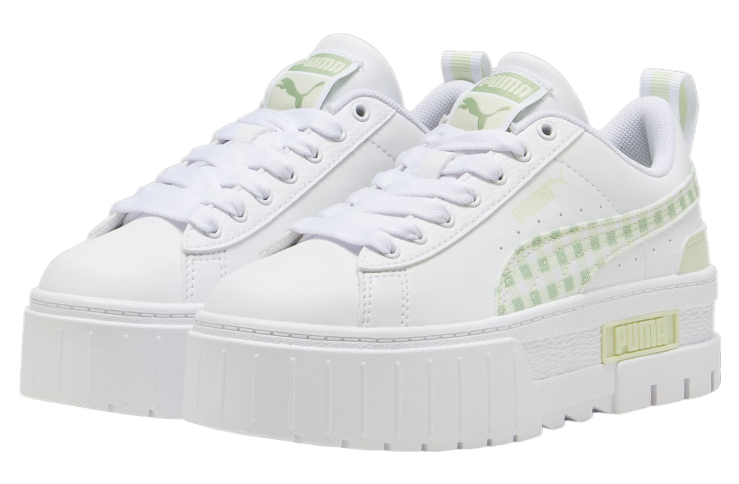 Puma Mayze Gingham Cozy GS White / Green Illusion