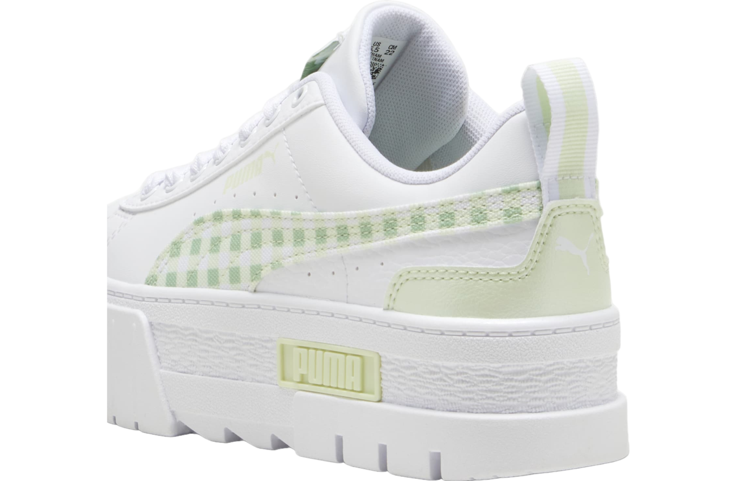 Puma Mayze Gingham Cozy GS White / Green Illusion