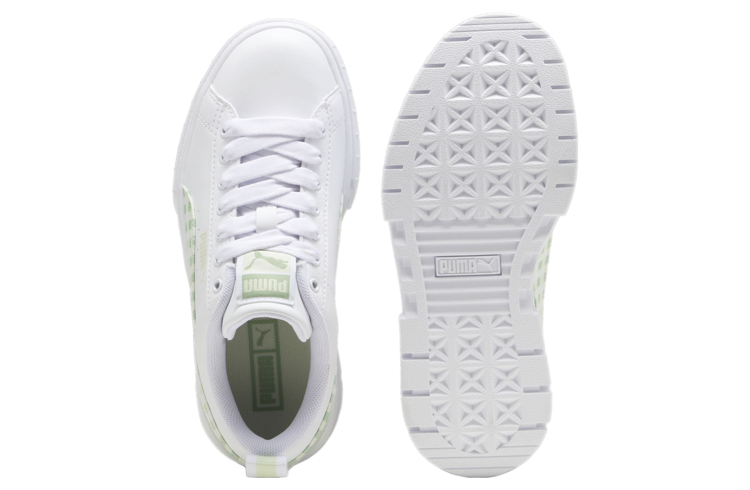 Puma Mayze Gingham Cozy GS White / Green Illusion