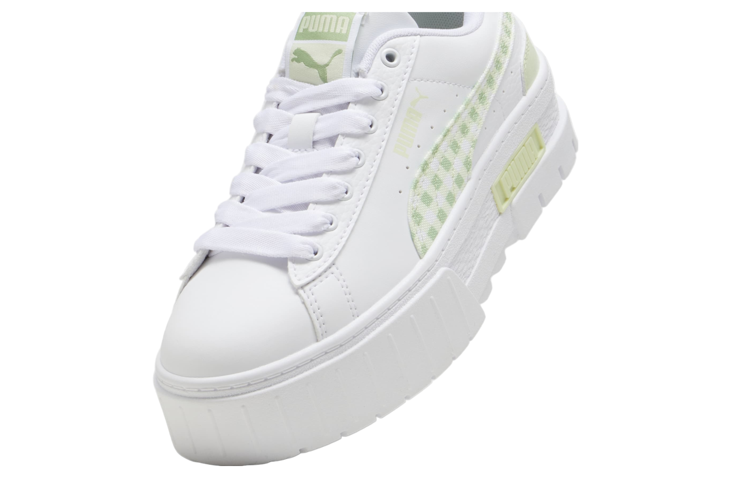 Puma Mayze Gingham Cozy GS White / Green Illusion