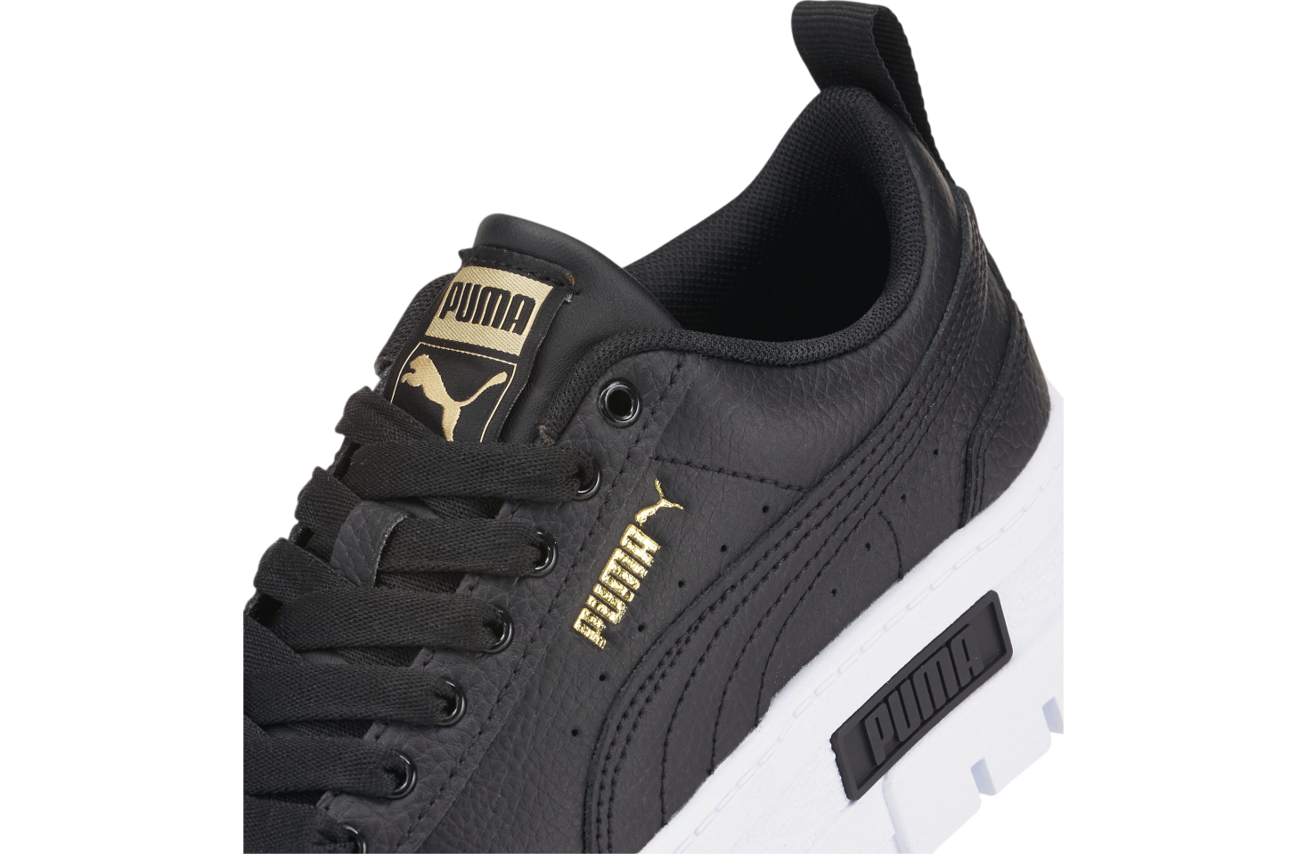 Puma Mayze Leather GS Black / Team Gold