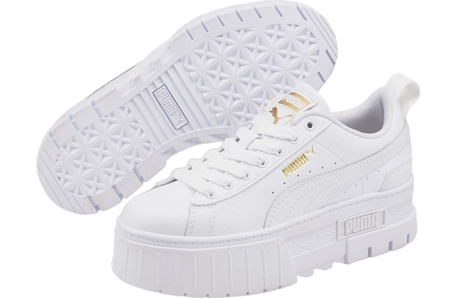 Puma Mayze Leather GS White / Team Gold