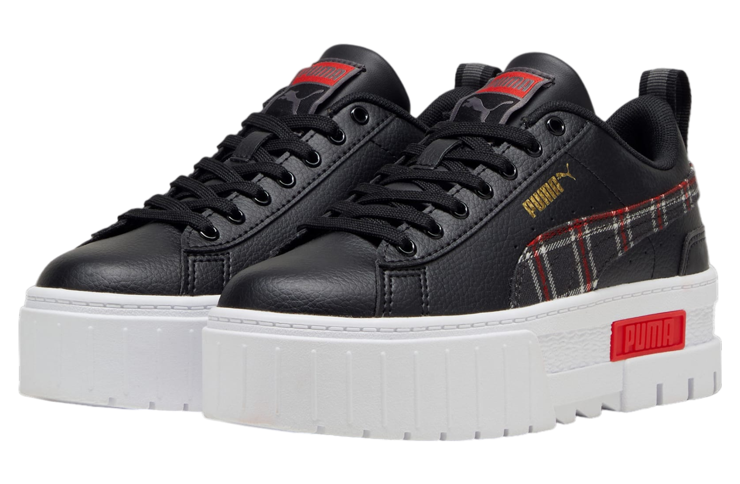 Puma Mayze Winter Tartan GS Black / For All Time Red