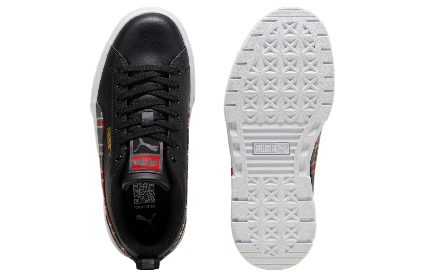 Puma Mayze Winter Tartan GS Black / For All Time Red