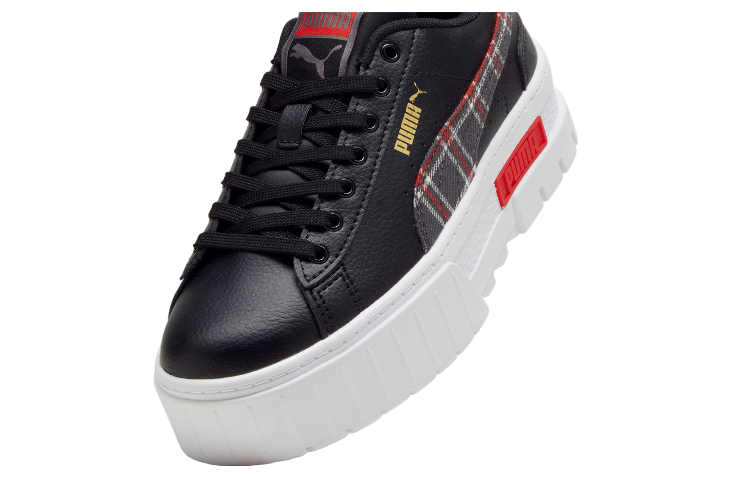 Puma Mayze Winter Tartan GS Black / For All Time Red