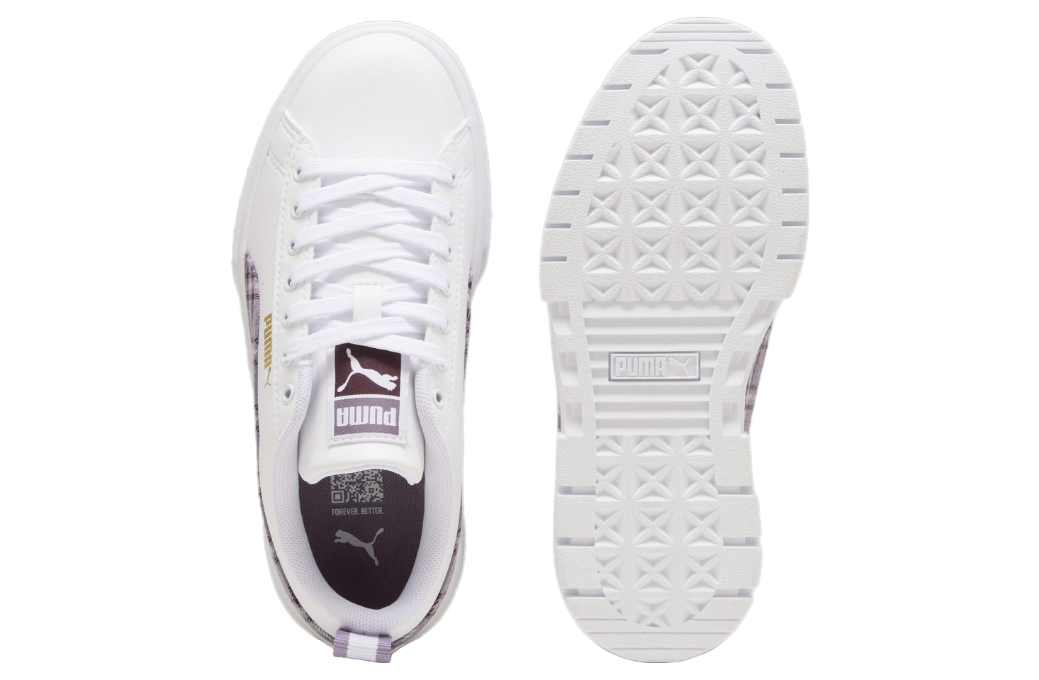 Puma Mayze Winter Tartan GS White / Pale Plum