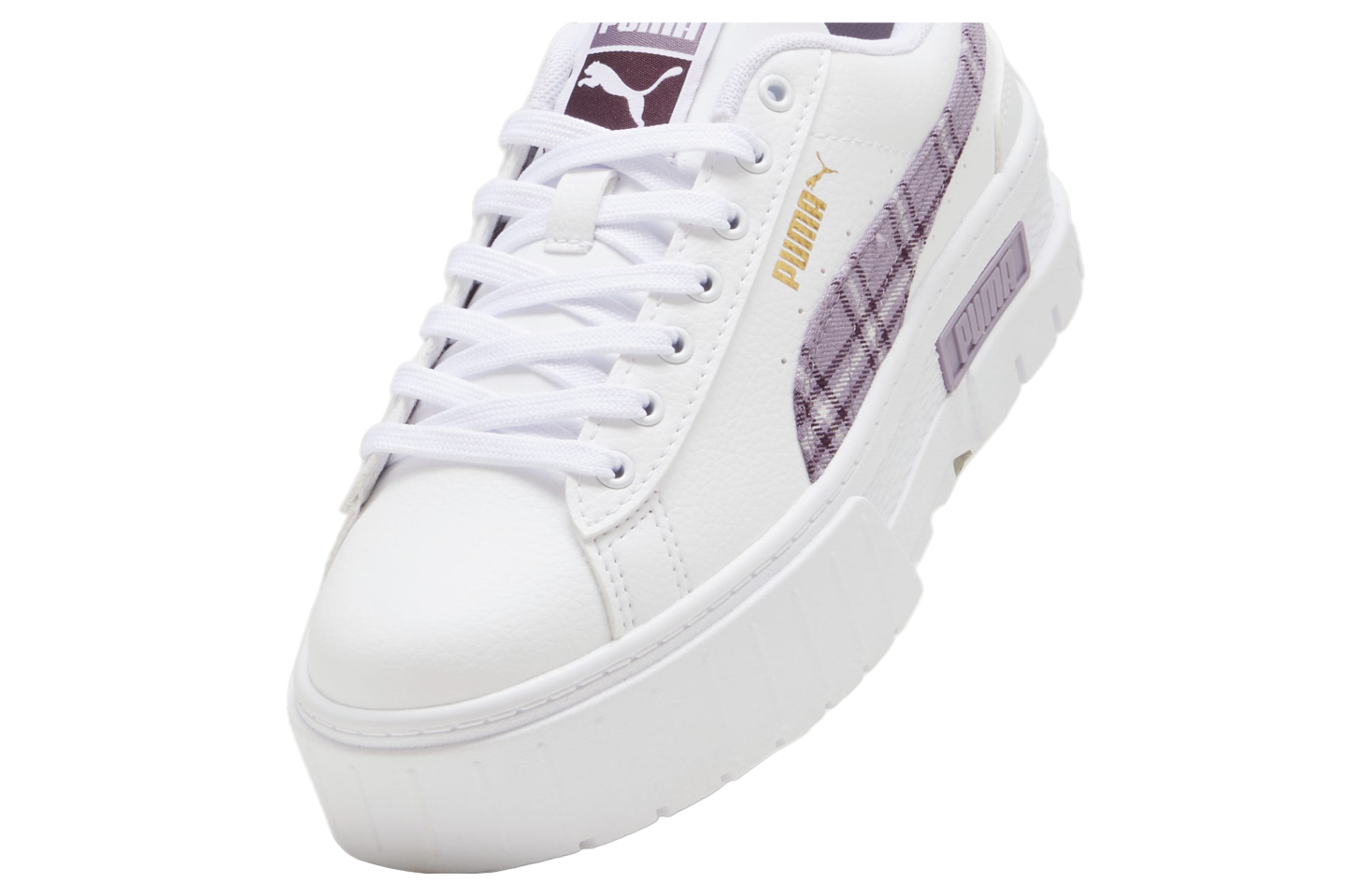 Puma Mayze Winter Tartan GS White / Pale Plum