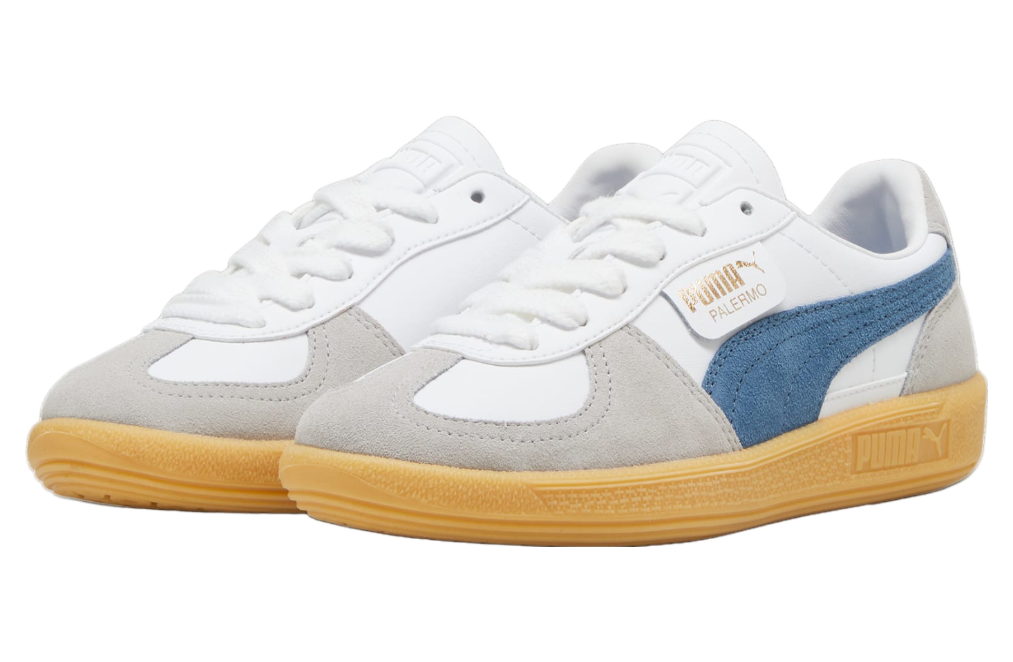 Puma Palermo Leather GS White / Blue Horizon / Gum