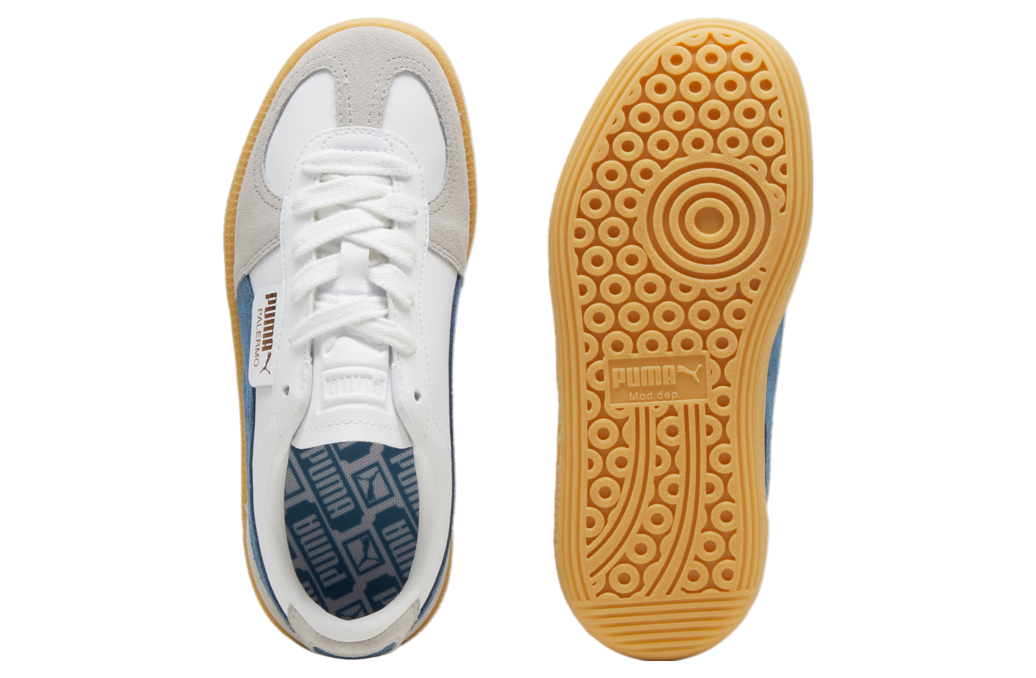 Puma Palermo Leather GS White / Blue Horizon / Gum