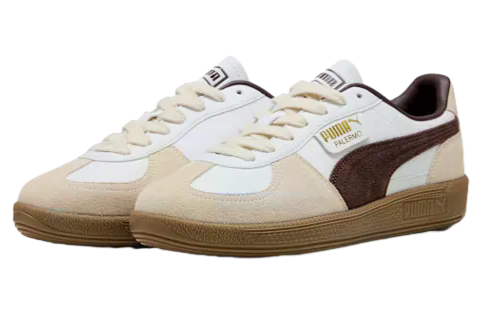 Puma Palermo Leather White / Chocolate Brown