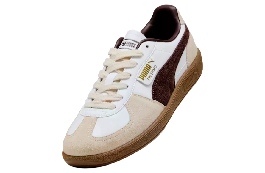 Puma Palermo Leather White / Chocolate Brown