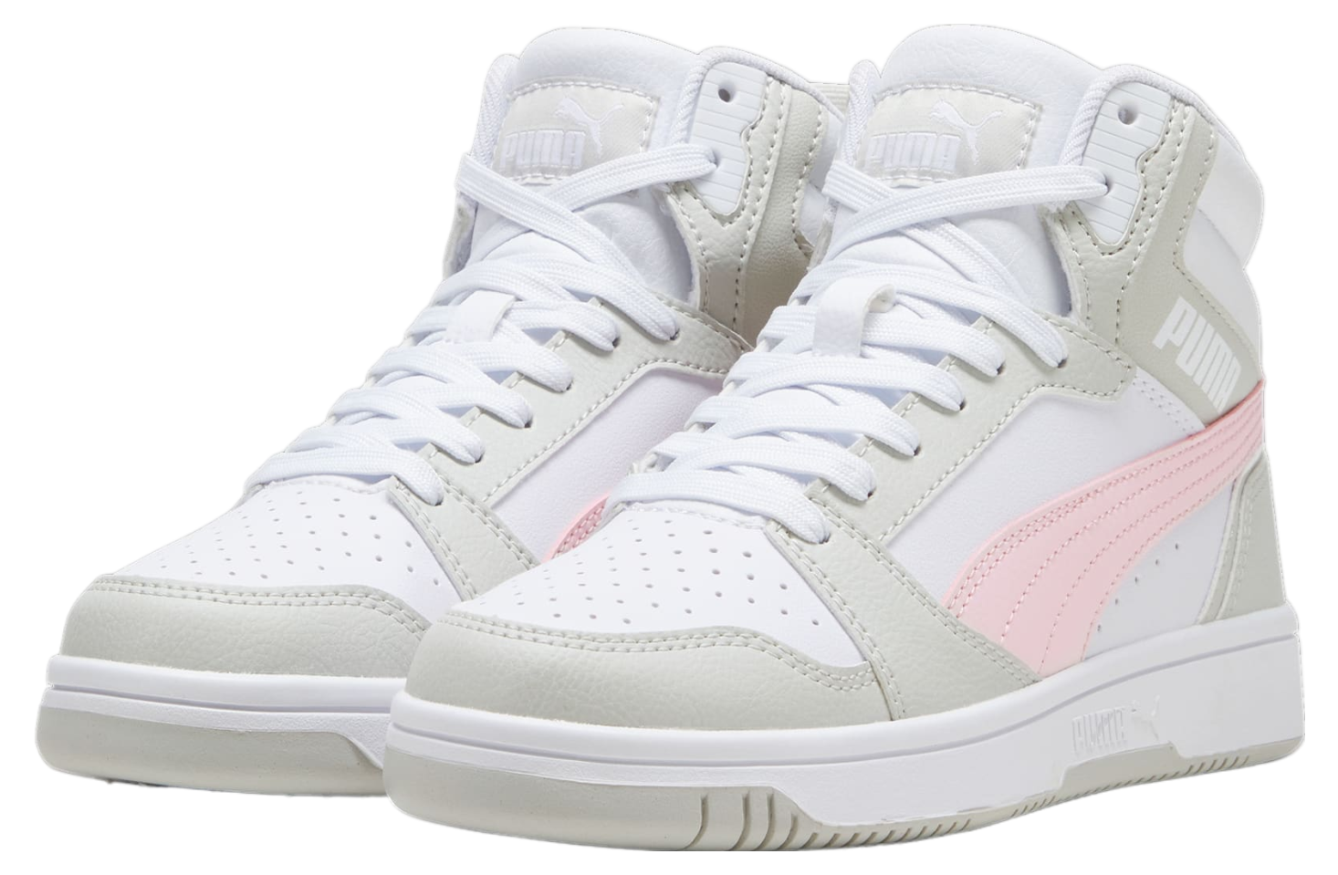 Puma Rebound V6 Mid GS White / Frosty Pink