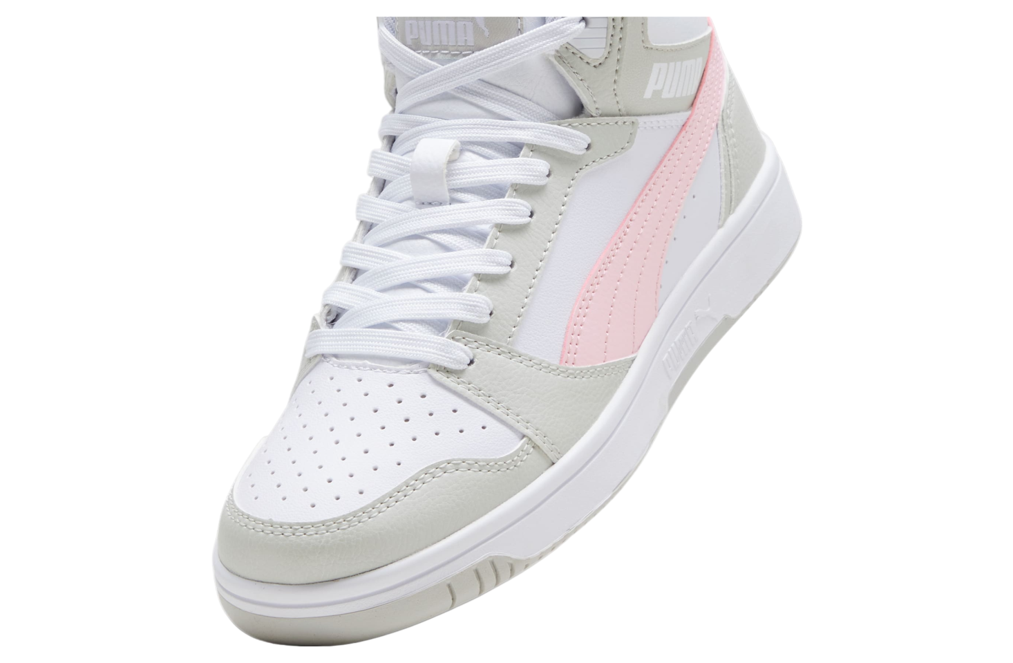 Puma Rebound V6 Mid GS White / Frosty Pink