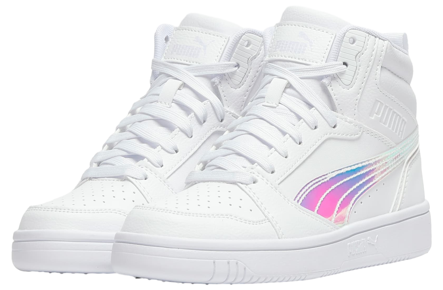 Puma Rebound V6 Shine GS White / Feather Gray