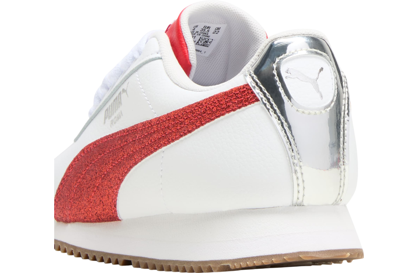 Puma Roma 24 Holiday Glitz Big Kids White / For All Time Red